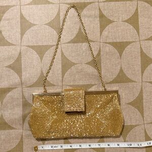 BCBGMaxAzria Gold Sequin Clutch